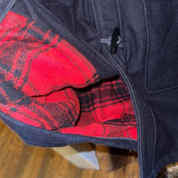 RARE Vintage 1990s Super Warm Hooded wool Jacket Peacoat - Picture 2 of 5